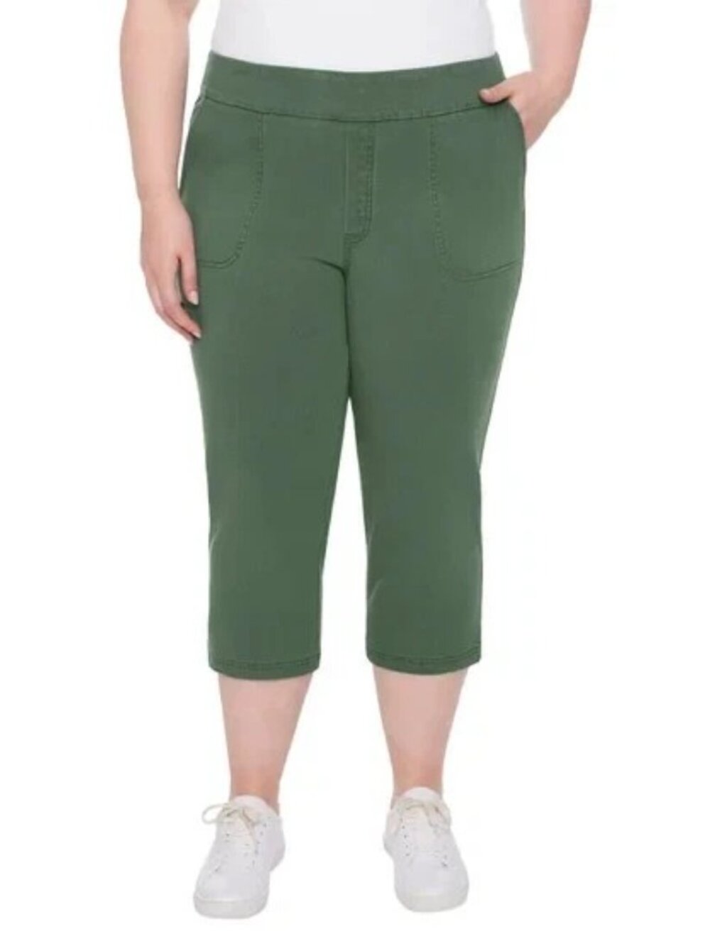 Up! Women's Garment Wash Pull-On Capri Pants Stretch S to XL Black Grey Blue NWT